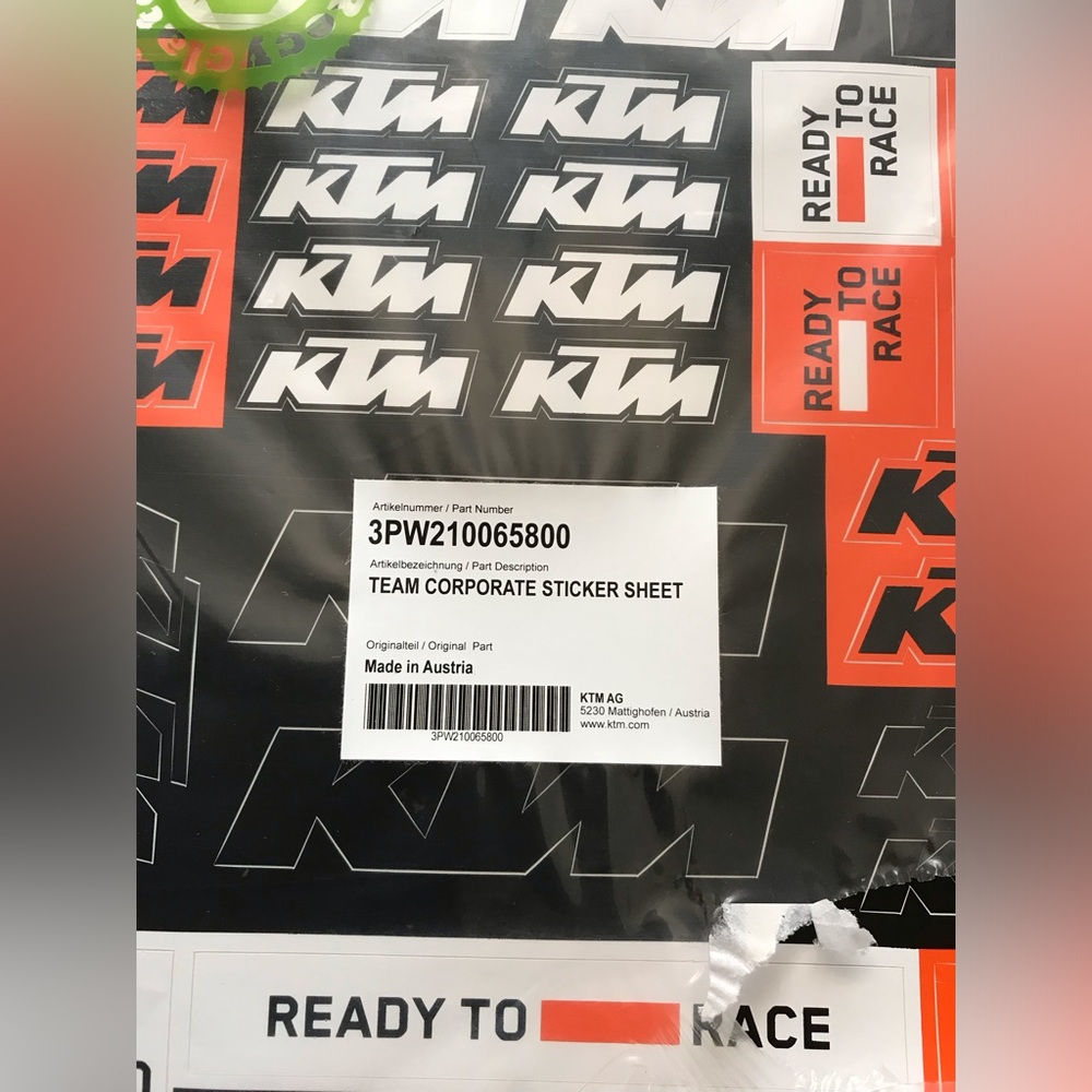 KTM Team Racing Corporate Sticker Sheet - Picture 3 of 5